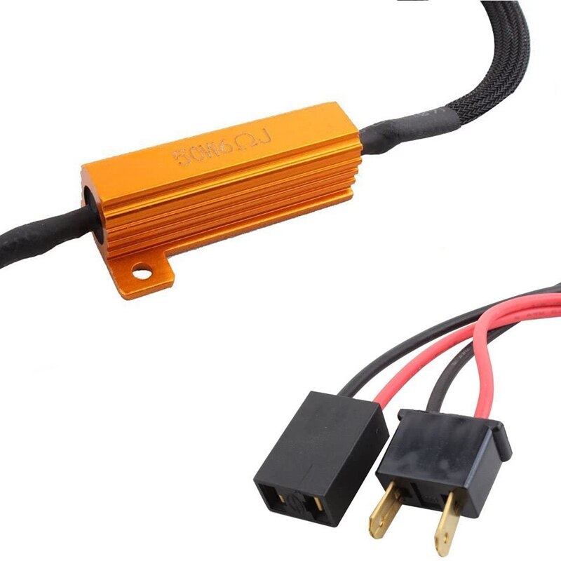 2 uds. De resistencias de carga LED H7, Bombilla de faro LED, decodificador LED de 6 ohmios de resistencia para coche