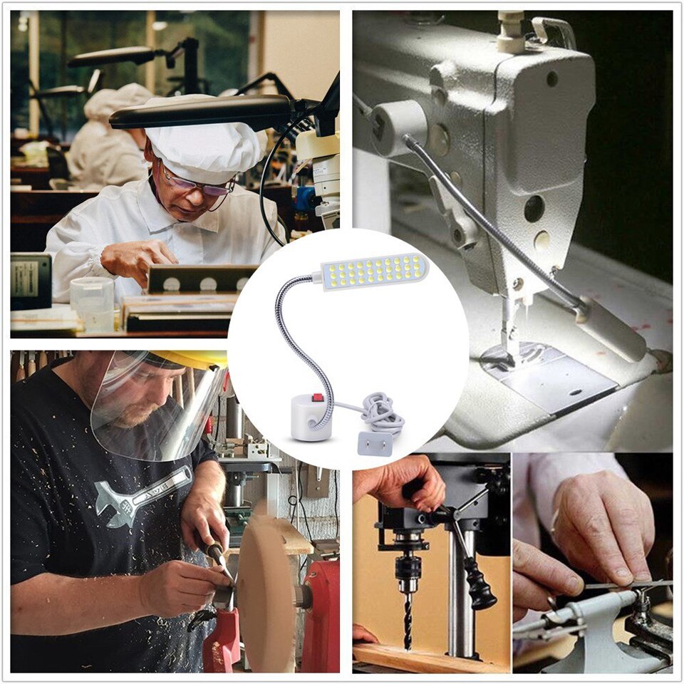 Luces LED para máquina de coser, lámpara de trabajo Flexible multifuncional, luz de costura magnética para torno de prensa de taladro, iluminación Industrial