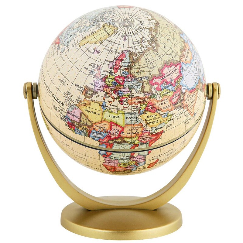 Globo terráqueo giratorio Retro, decoración de escritorio para oficina y hogar, Mapa Educativo, suministros escolares