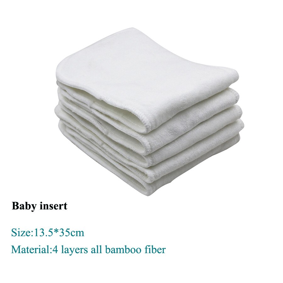 [usurpon] 5 stk bambus fiber indsats 4 lag vaskbar baby ble indsats super blød bambus indsats til baby bleer: Alle bambusfibre