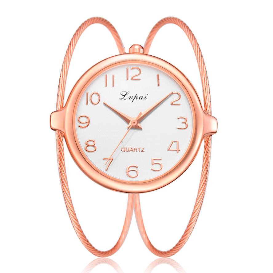 TZ #501 vrouwen Casual Quartz Armband Horloge Analoog Polshorloge: Rose gold