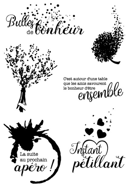 Fransk genomskinlig stämpel för scrapbooking transparent silikongummi gör-det-själv fotoalbumdekor  f131: Blå