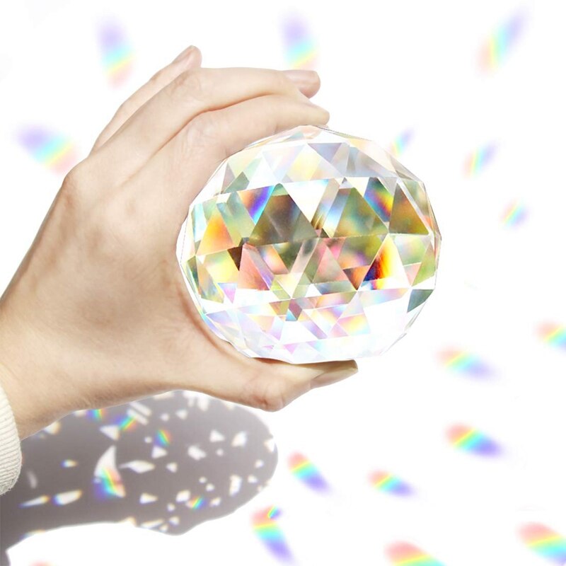 Klart kuttet krystall solfangerkule prismer glasskule fasetterte blikkballkrystaller til vindus solfangere 80mm / 3.15i