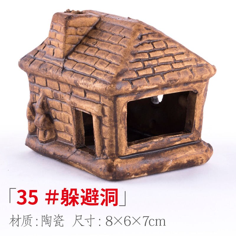 Retro Ceramic Decoration Fish Tank Shrimp Tank Dodging House Spawning Fish Hiding Landscaping Aquarium Decor Accessories: 35