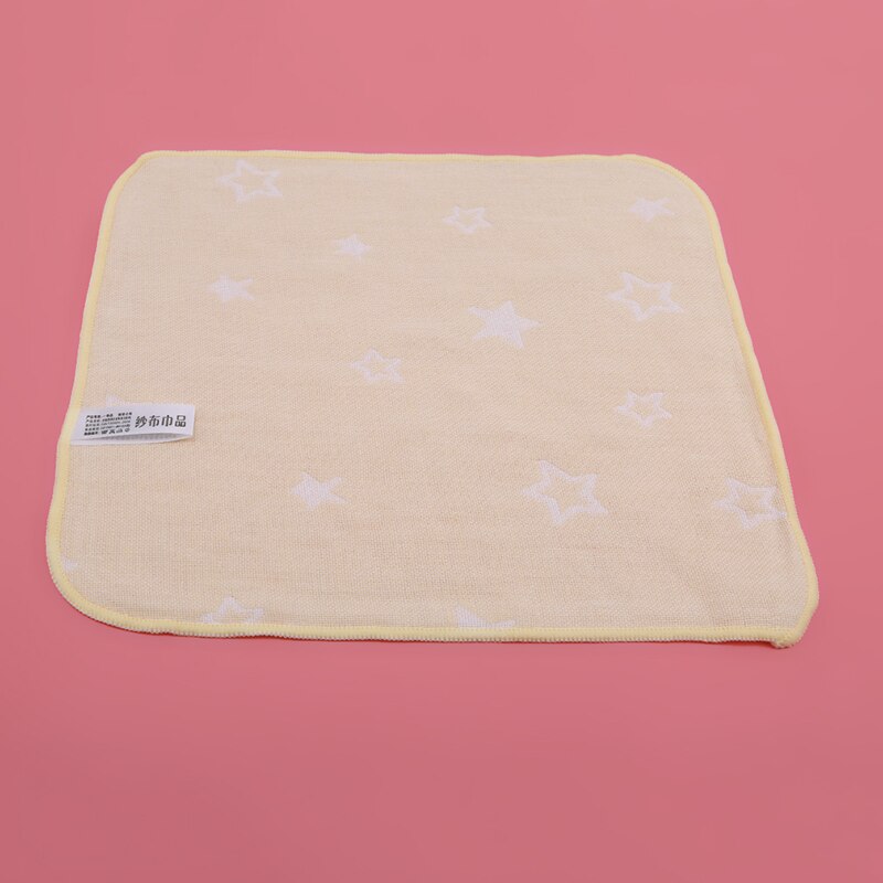 2 st spädbarnshandduk 25*25cm muslin handduk näsdukar två lager torka handduk: Gula stjärnor
