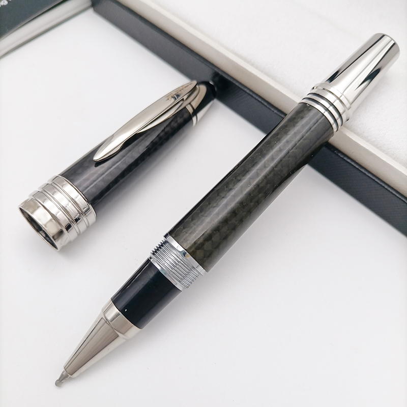 John Kennedy Carbon Fiber Rollerball Ballpoint pen Dark Blue Fountain Pen Writing Stationery with JFK Clip: WHITE / Red