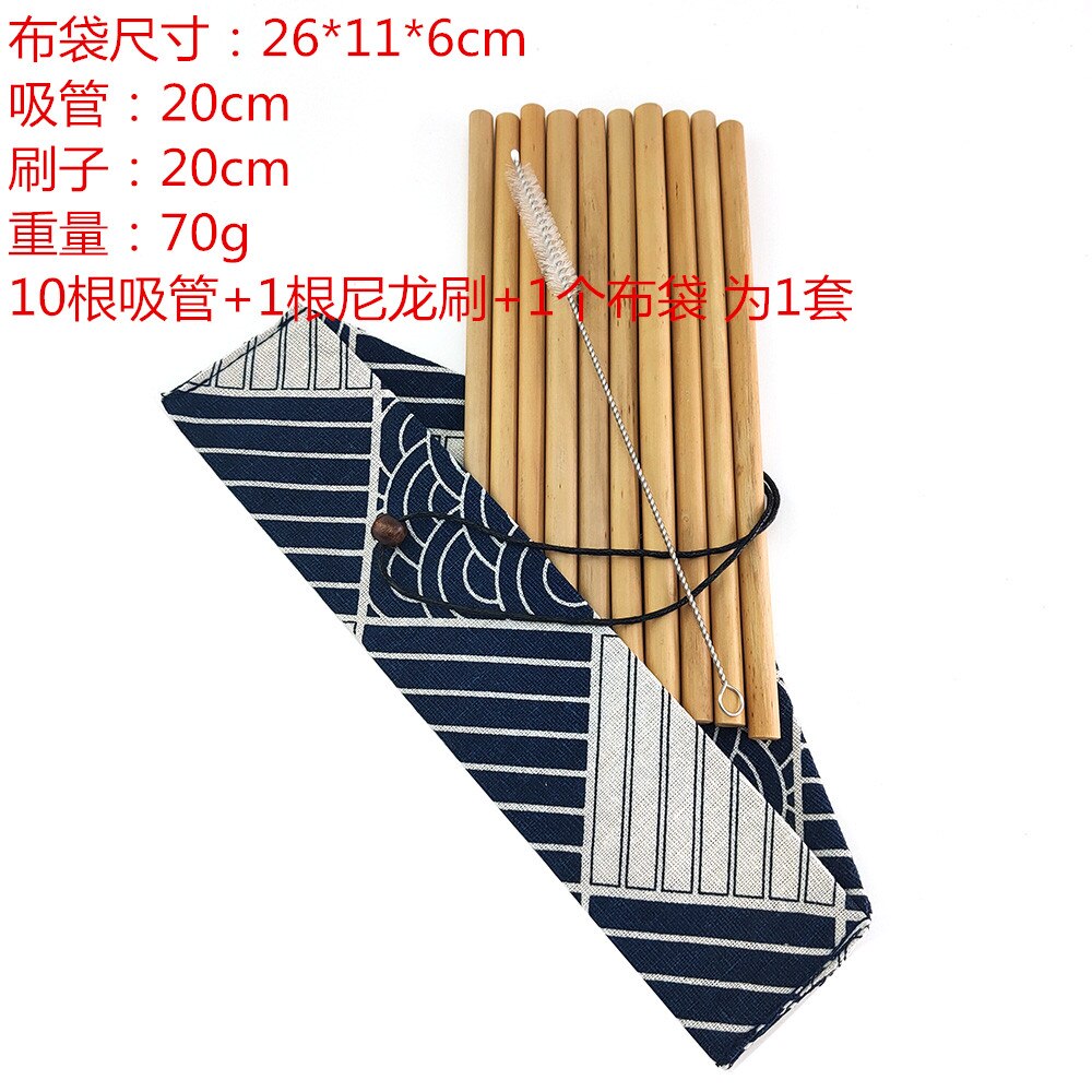 Reusable Bamboo Drinking Straws 10pcs/set Bamboo Drinks Straw Party supplies: F