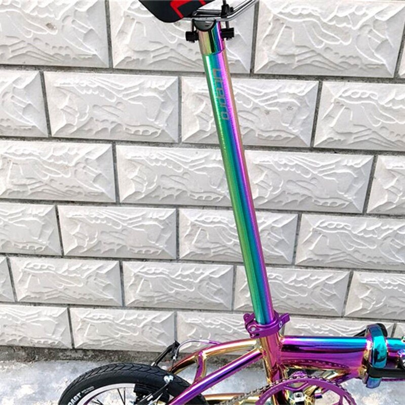 Litepro-tija de sillín de bicicleta plegable, tija de sillín de bicicleta de 31,8mm y 580mm, tubo de asiento de bicicleta deslumbrante para Brompton