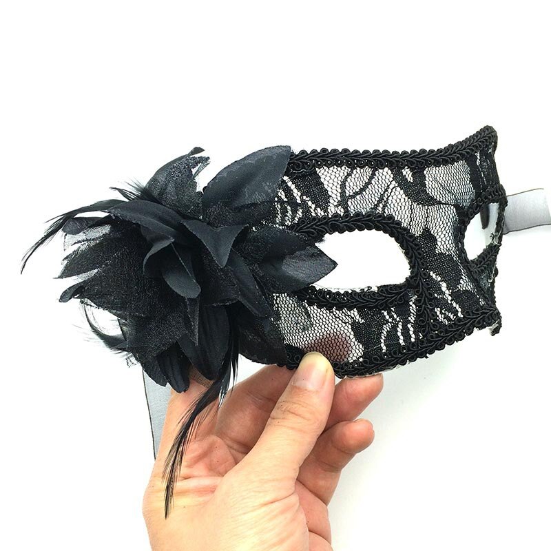 Halloween retro spets genomskinlig mask maskerad prinsessa dam maskerad lily ball mask venedig festdekoration