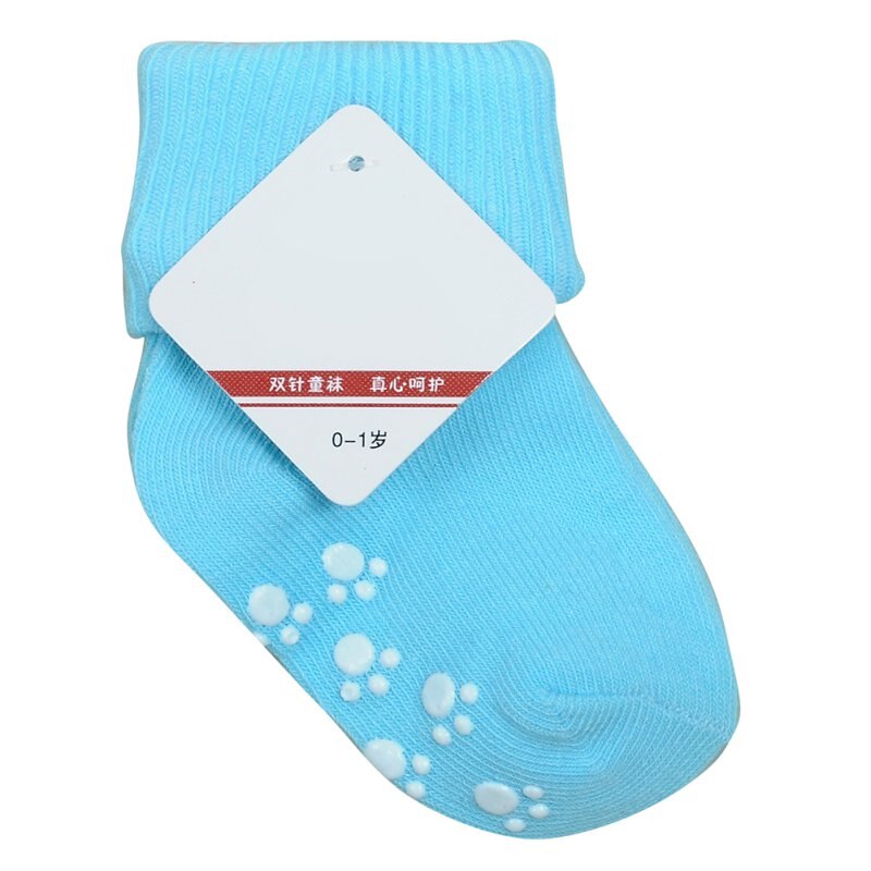 Antislip Warm Baby Sokken Meisjes Lente Katoenen Sokken Peuter Jongen Meisjes Vloer Sokken Baby Kleding Accessoires Anti Slip sok: Sky Blue