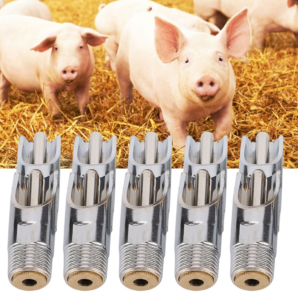 10PCS Metal Duck-Mouth Style Pig Waterer Pig Drinker Livestock Farm Accessories Supplies
