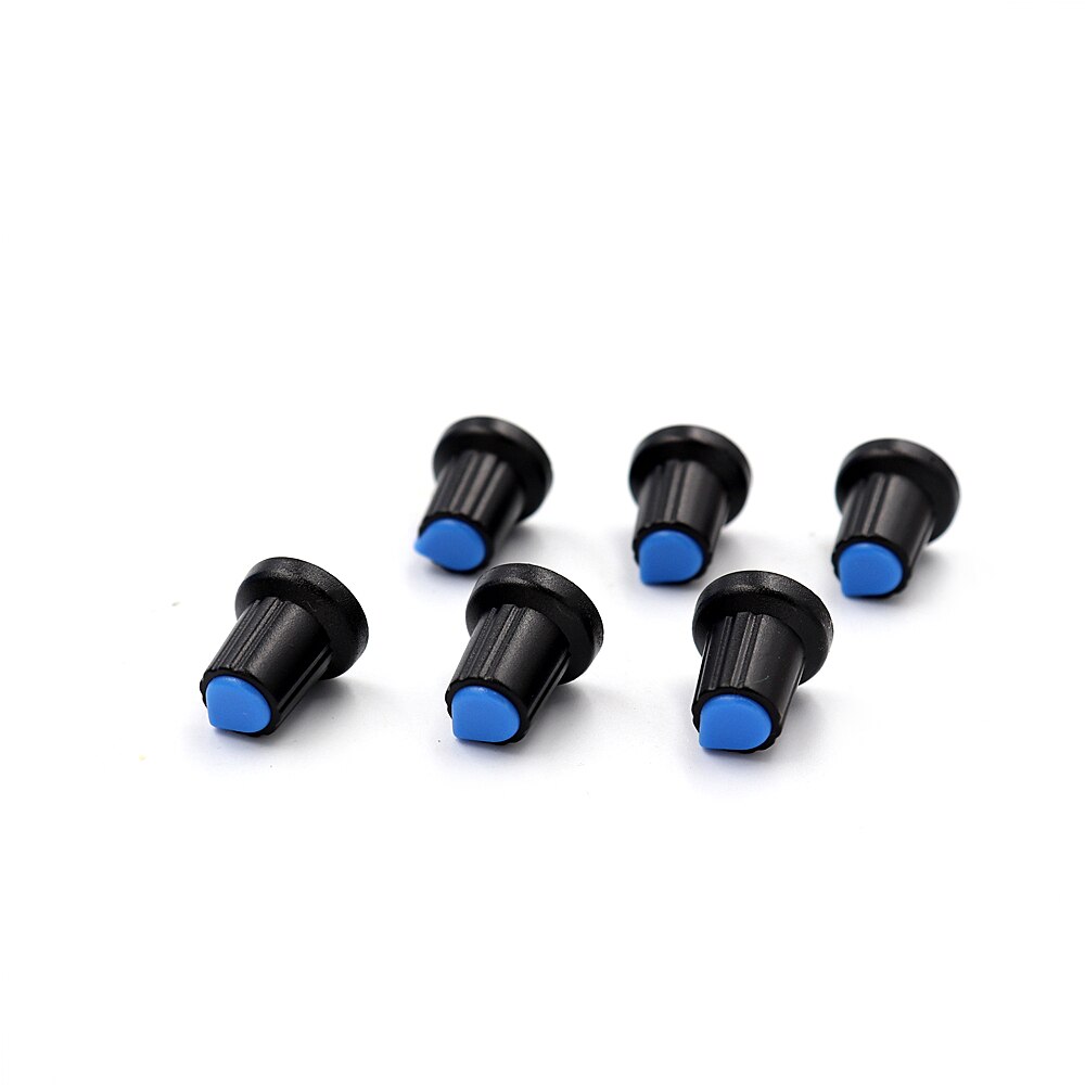 6Pcs Plastic Knop Pruimenbloesem Handvat 15X17mm AG2 Potentiometer Versterker Knop: Blauw