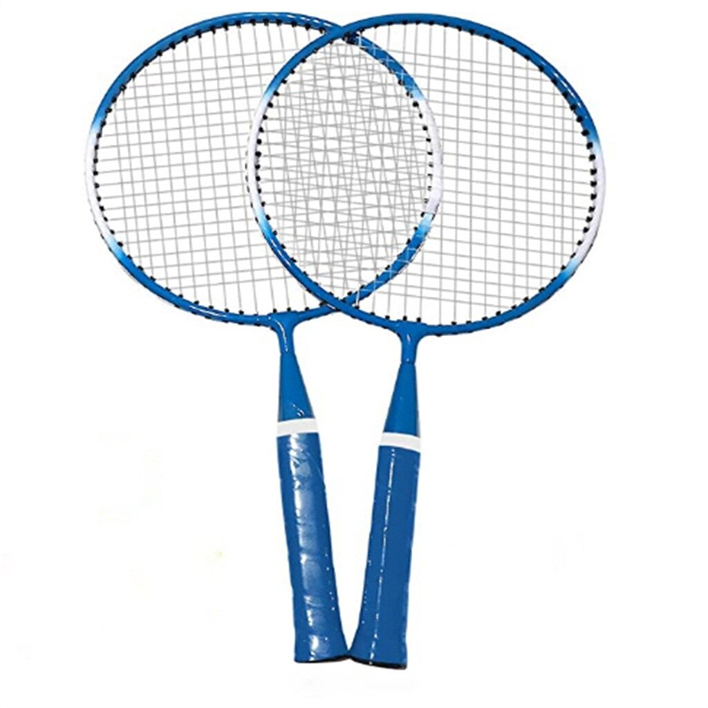 Children's Badminton set, portable outdoor badminton combination set badminton net system Badminton Rackets set 28g3: Blue