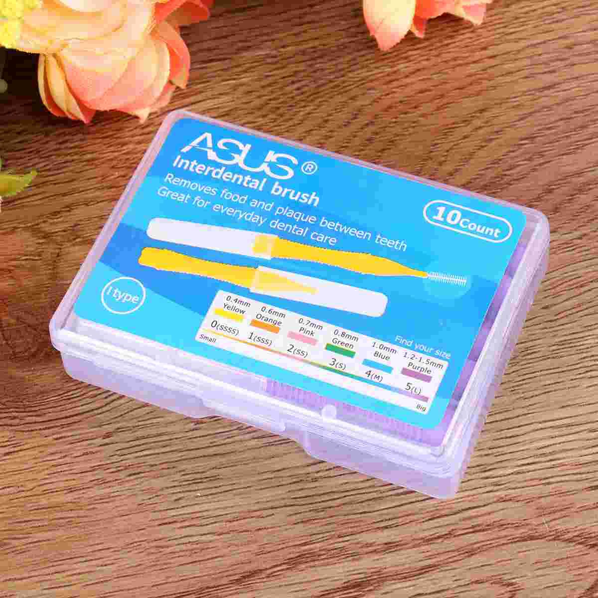 1 Set of 10pcs Interdental Brushes Between Teeth Floss Pick Care Brushes (Yellow): Purple