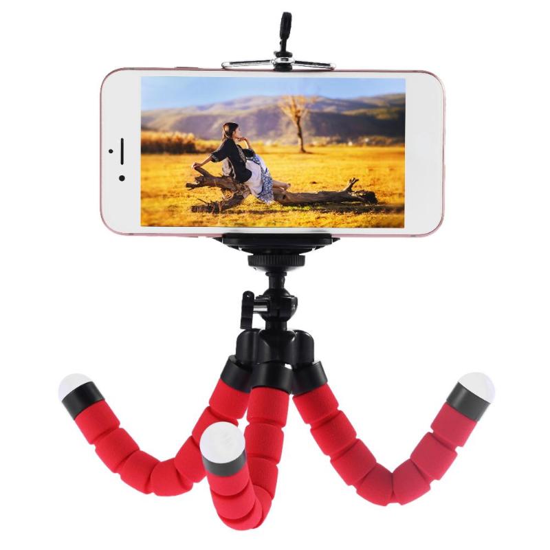 Mini bärbar flexibel svamp bläckfisk stativ telefon stativ kamerahållare fäste för iphone smartphone för gopro kamera