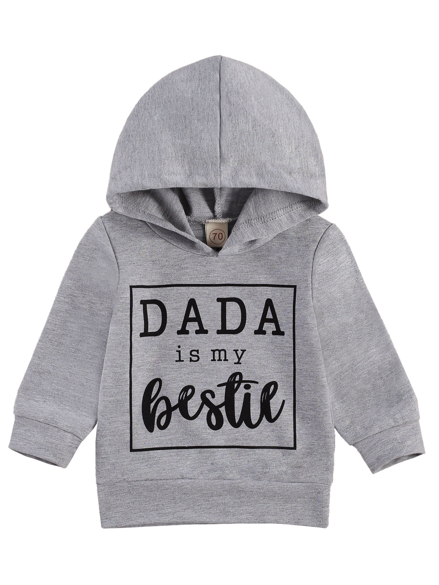 Toddler Baby Hoodies, Casual Long Sleeve Letter Print Hooded Sweatshirt for Boys Girls