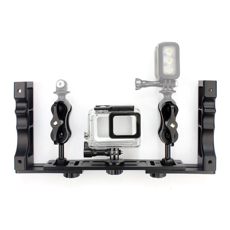 Cnc Duiken Onderwater Licht Arm Systeem Drie-Clip Lade Beugel Handgreep Stabilisator Video Gopro Digitale Slr Camera