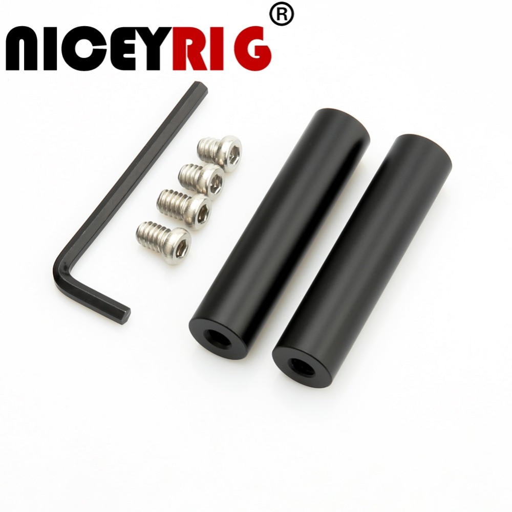 NICEYRIG Mini 15mm Rod Stand 1/4&quot; Screw Stand Shoulder Rig 15mm Rod Aluminum Alloy Bracket Camera Rig 1/4&quot; (Pack of 2) 2.5 inch