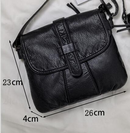 Cuir souple femmes sac de messager décontracté femmes sac à bandoulière femme sac à main noir bolsa feminina fille sac: Big