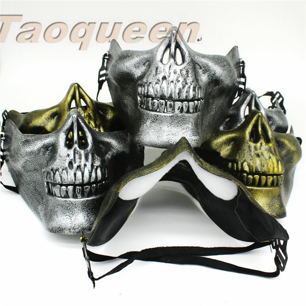 Taoqueen 1 st Enge Schedel Skelet Masker Halloween Kostuum Half Gezicht Maskers voor Party cartoon hoed