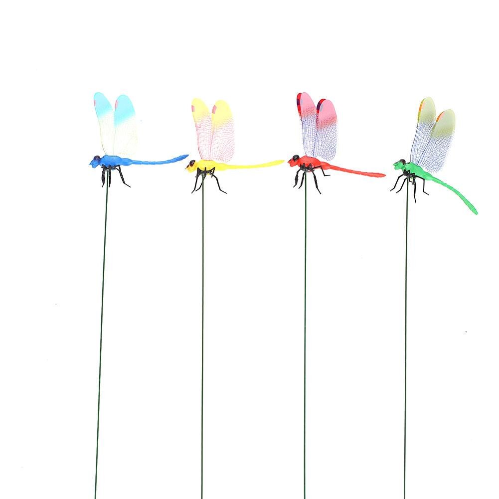 Øyenstikker hage dekor 2 stk 3d plast naturtro blomsterpotte plen dekorasjon vakker hage ornament hagearbeid utendørs
