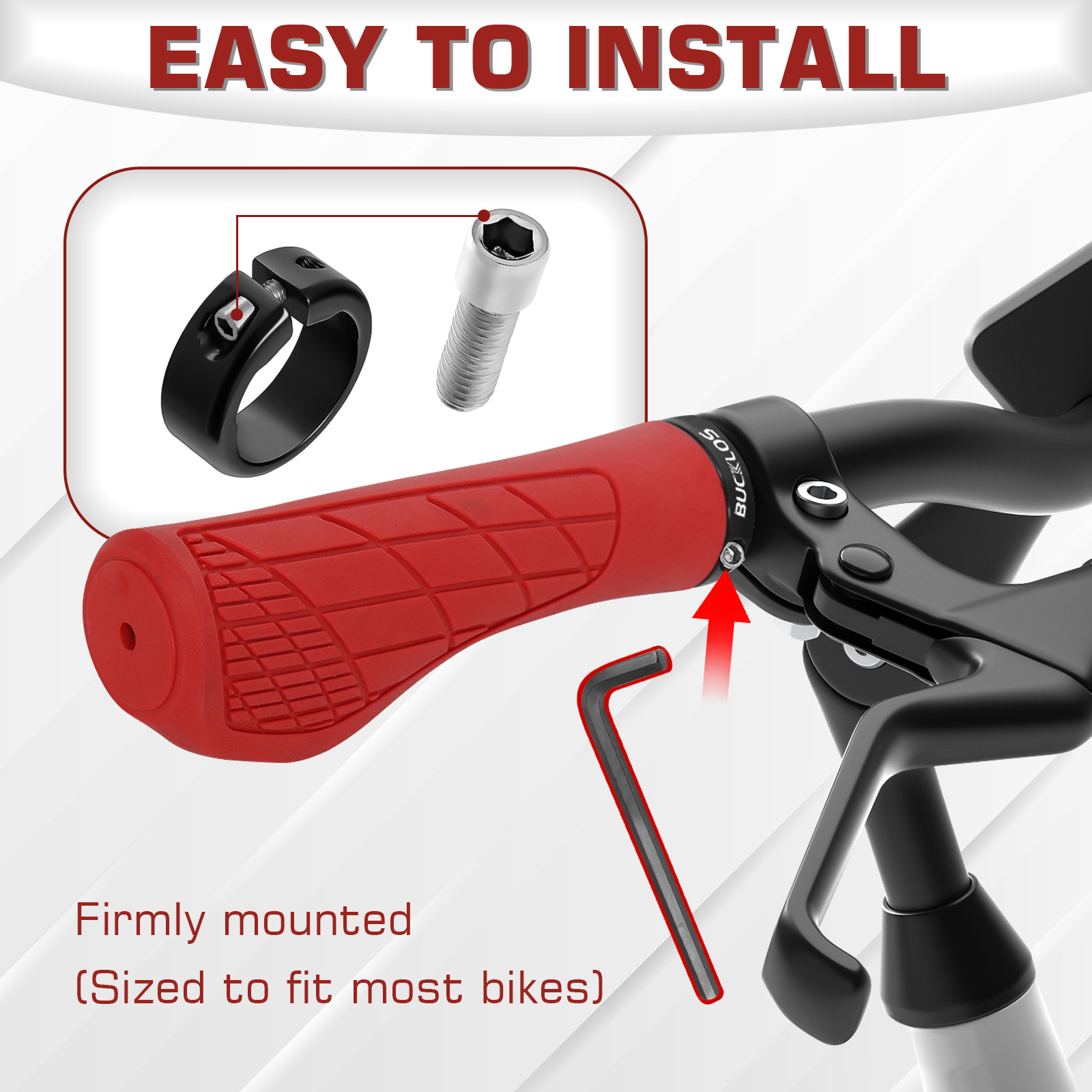 BUCKLOS Bicycle Handlebar Grip Ruber Bike Handle Bar Grips Shock Absorbing Lockable MTB Cuffs Cycling Accessories
