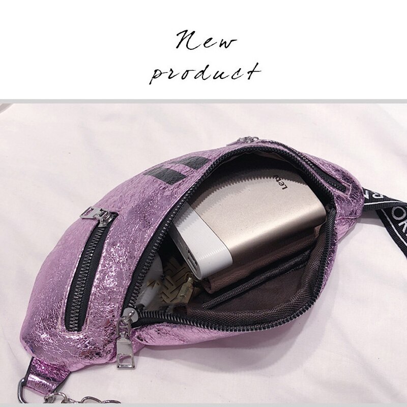 Sac de taille pour femmes lettre Fanny Pack PU cuir poitrine sac banane épaule sacs de messager femme taille ceinture sac hanche sac à main