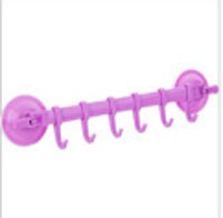 Badrum köksverktyg justerbart krokställ dubbel sugkopp handduksställ hängande hyllor krokhållare lås typ sugkrok: Lila