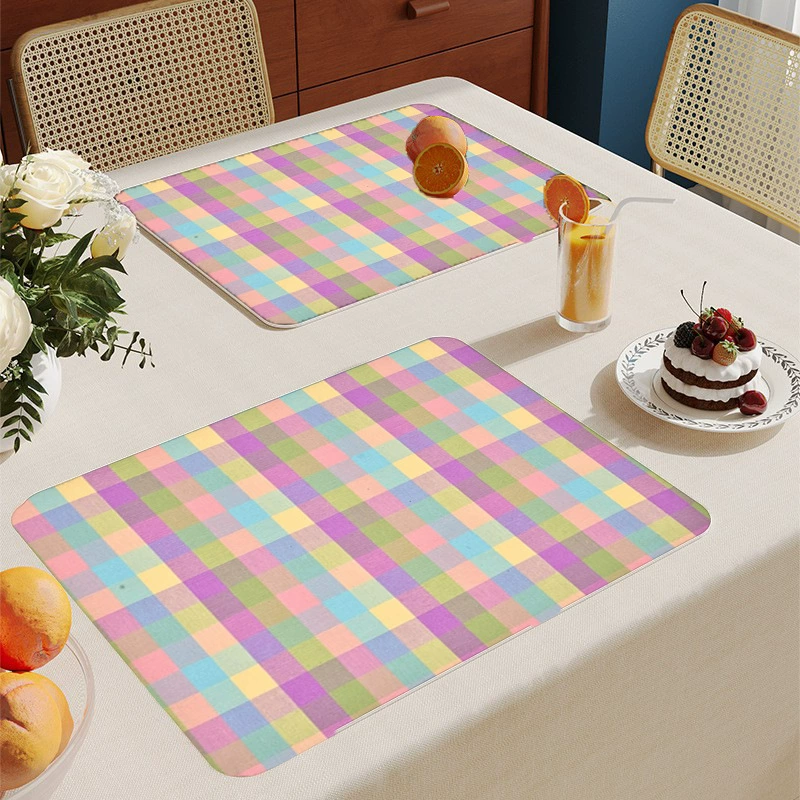Placemats Set of 4 Woven Vinyl Plastic 12X18 inch Place Mats Non-Slip Heat Resistant Washable Easy Clean Table Mats: Red