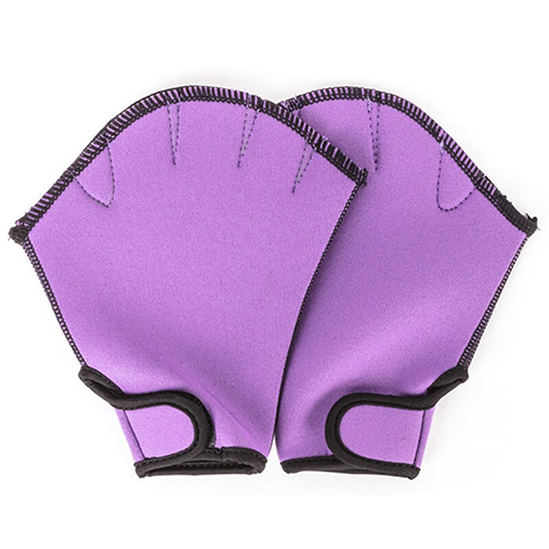 Zwemvliezen Zwemmen Handschoenen Aquatic Traning Peddels Water Weerstand Duiken Hand Peddels Voor Zwemmen Duiken Training Handschoenen: Paars / L
