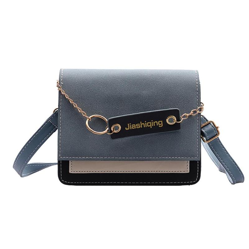 Frostet crossbody veske kvinner høy personlighet hit farge skjøting bærbare skulder messenger bags: Blå