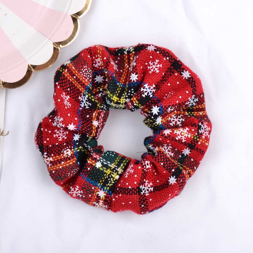 Elastisk jul scrunchie hår gummiband tillbehör gum bronzing hår rep hästsvanshållare huvudbonad 077: 1
