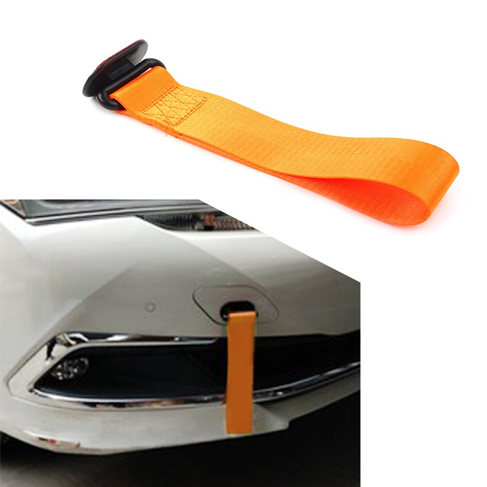 8 Kleuren Auto Tow Towing Strap Riem Touw Rally Haak Universal Rear/Voorbumper: Orange