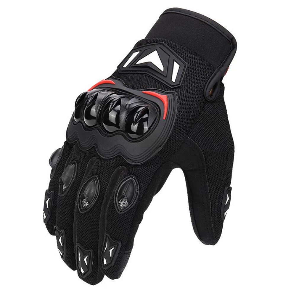 KEMiMOTO – gants de Moto en cuir pour hommes et femmes, pour écran tactile, protection cyclisme, printemps-été, Luvas: Glove B Black / M