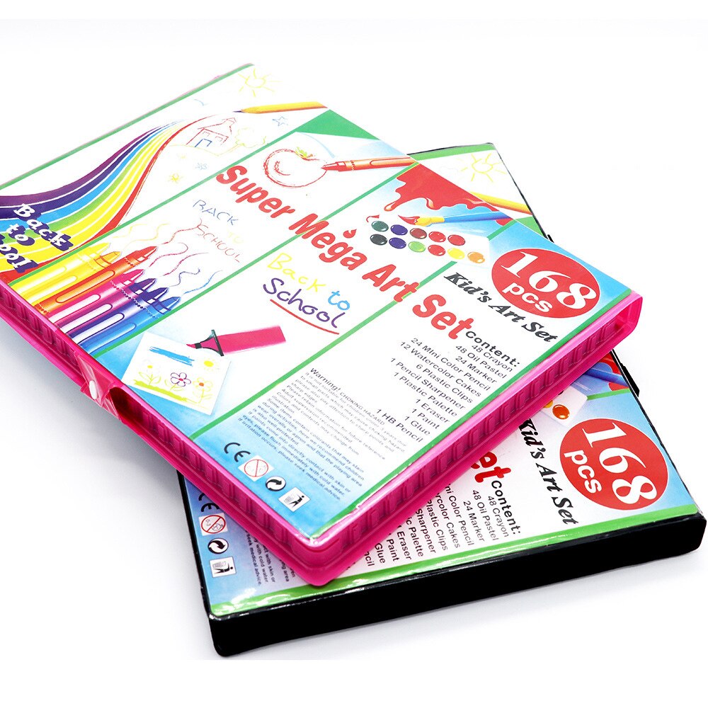 168Pcs Tekening Art Set School Schilderen Pen Marker Aquarel Borstel Voor Kids Box Art Supplies