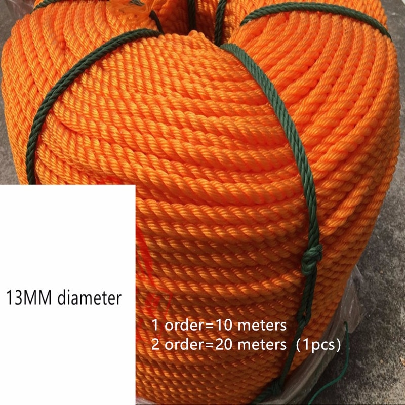 Chariots à corde en Nylon Orange imperméable de 13MM de diamètre, de diamètre, de diamètre, corde Marine, corde d'avertissement