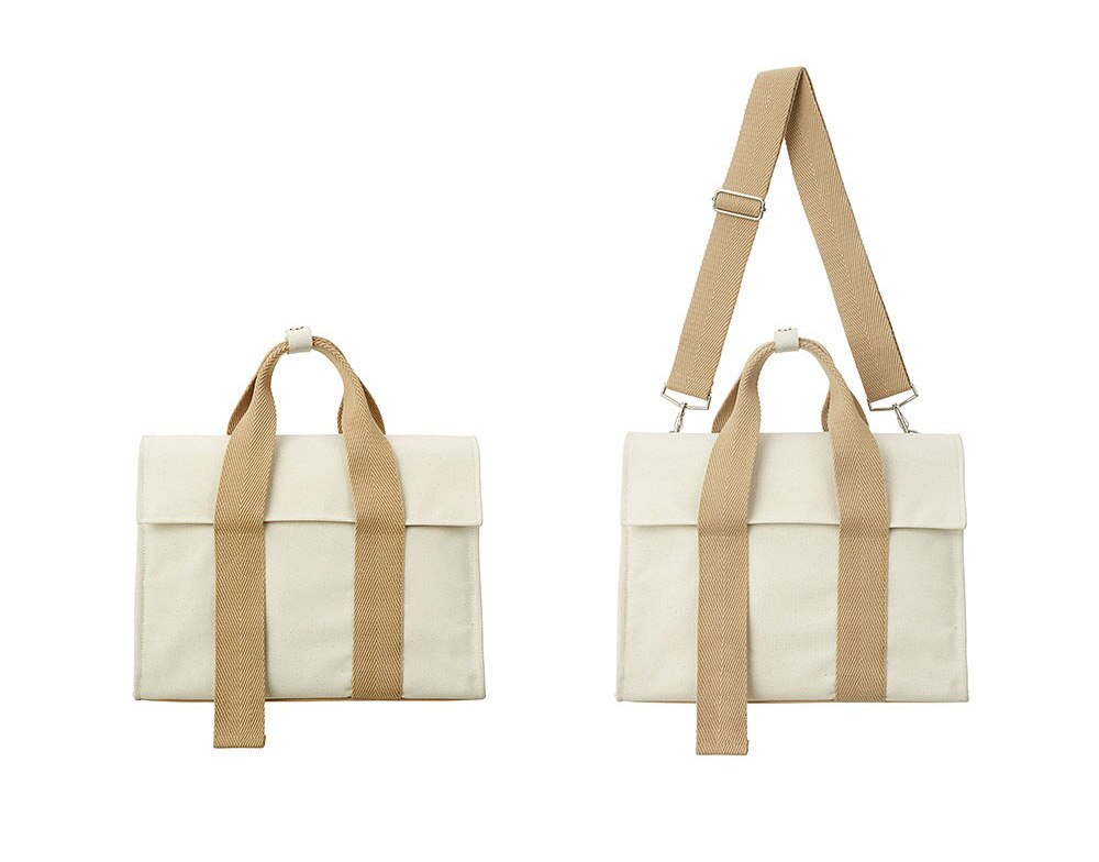 Lerret dame skulderveske dame håndveske stor kapasitet stor tote bag hvit