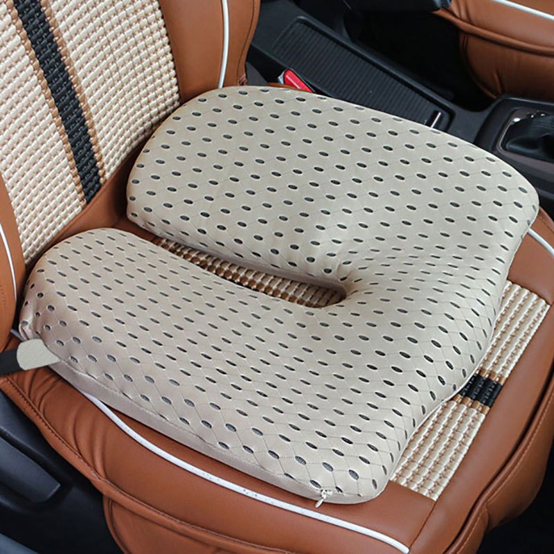 Seat Support Pillow Back Pillow and Hip Pad Relieve Back Tailbone Pain Waist Pressure Long Time Sit with Straps: beige hip