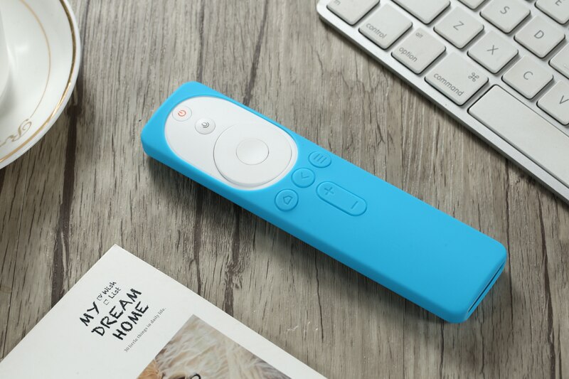 Siliconen afstandsbedieningshoes, beschermende zachte, krasbestendige anti-slip hoes voor de xiaomi  tv 4a draadloze bluetooth-afstandsbedieningshoes: Hemelsblauw