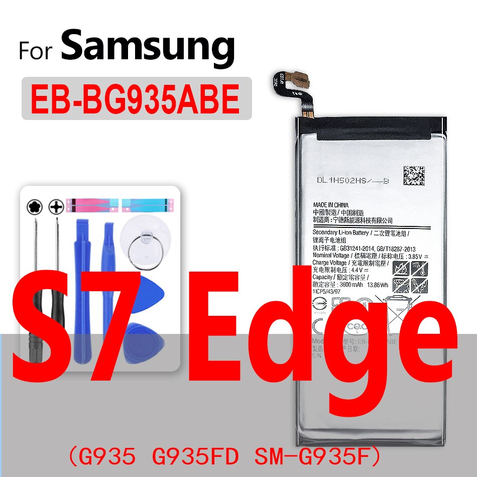 Batteria per Samsung GALAXY S S2 S3 S4 S5 mini S6 S7 Edge S8 S9 Plus S6edge S7edge S8plus S9plus SM G920F G925F G930F G935F G950F: EB-BG935ABE