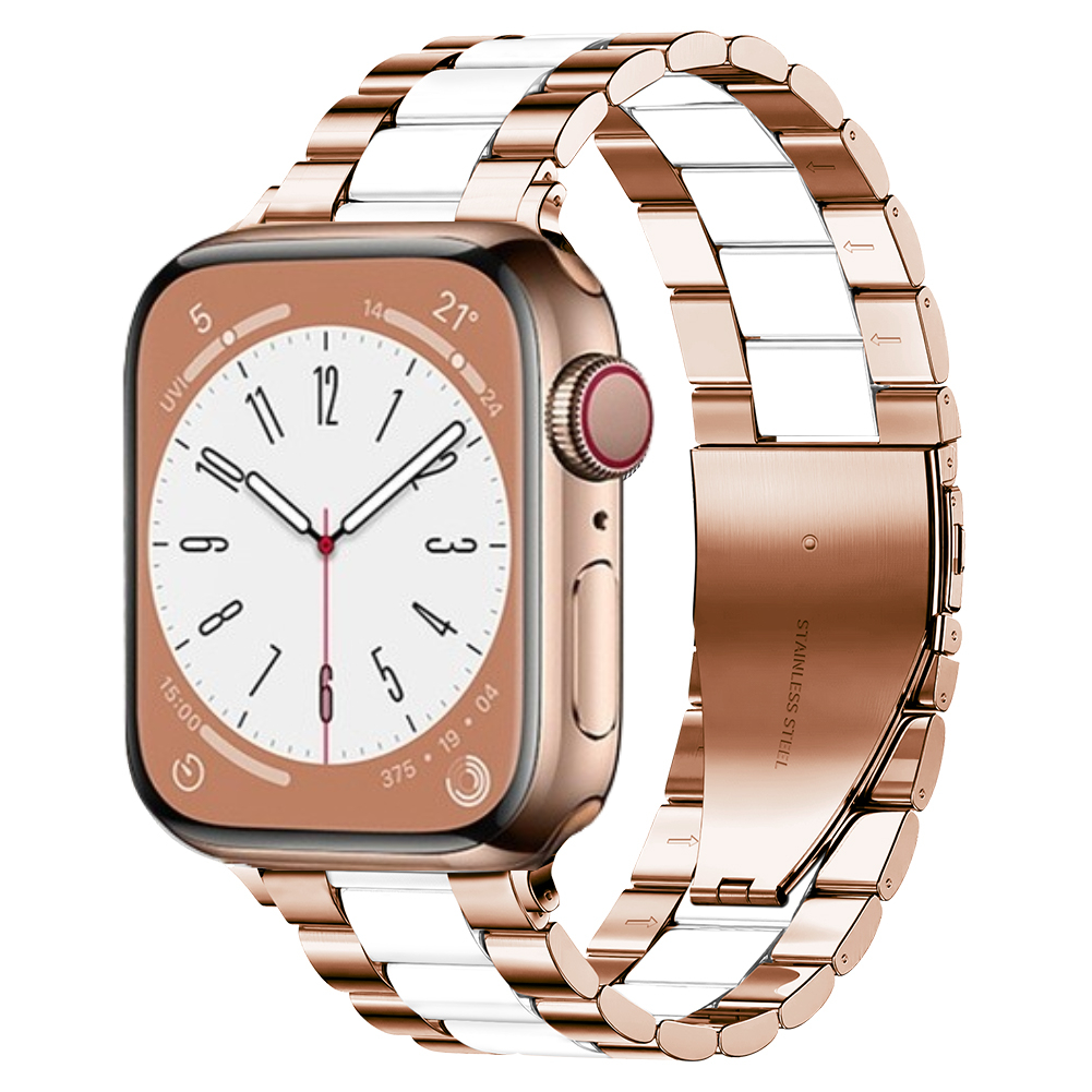 Pulseira de Aço Inoxidável para Apple Watch, Bracelete de Metal, Ultra 49mm, 10mm, 42mm, 46mm, 9mm, 8, 7, 45mm, 41mm, iWatch 6, 5, 4, 3, SE, 44 milímetros, 40 milímetros: Azul Luz Azul / 12mm