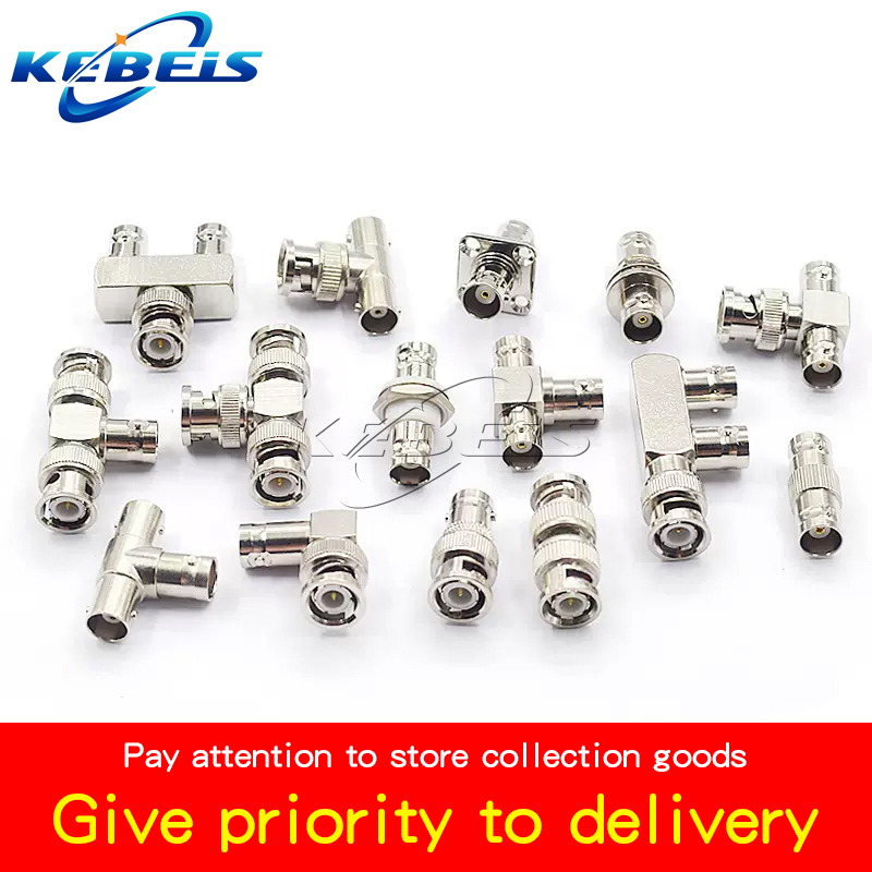 Conector BNC Q9 a BNC macho y hembra, Conector de ángulo recto de 90 grados, tipo T, divisor de 3 vías y 4 vías, adaptador RF doble macho y hembra, 1 piezas