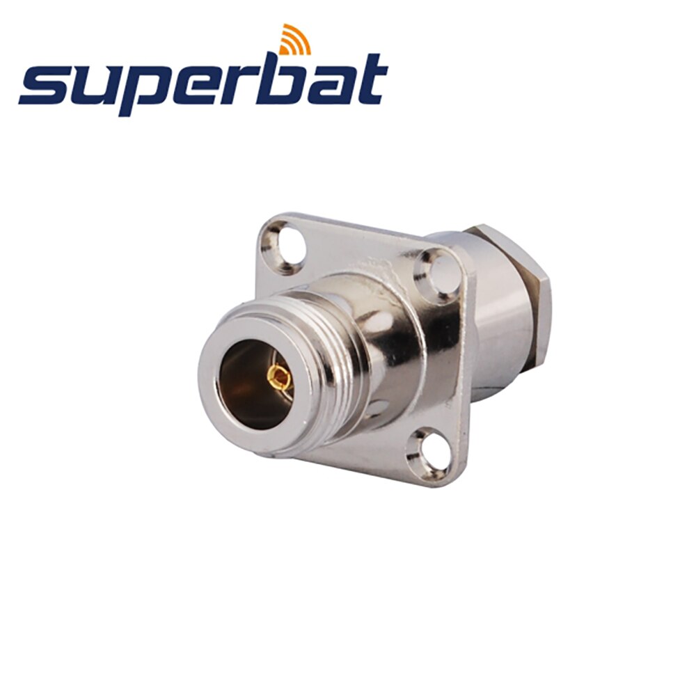 Superbat 10Pcs N Klem Vrouwelijke Met 4 Hole Panel Mount 50 Ohm Voor Kabel RG214 RG8 LMR400 Rf Coaxiale connector