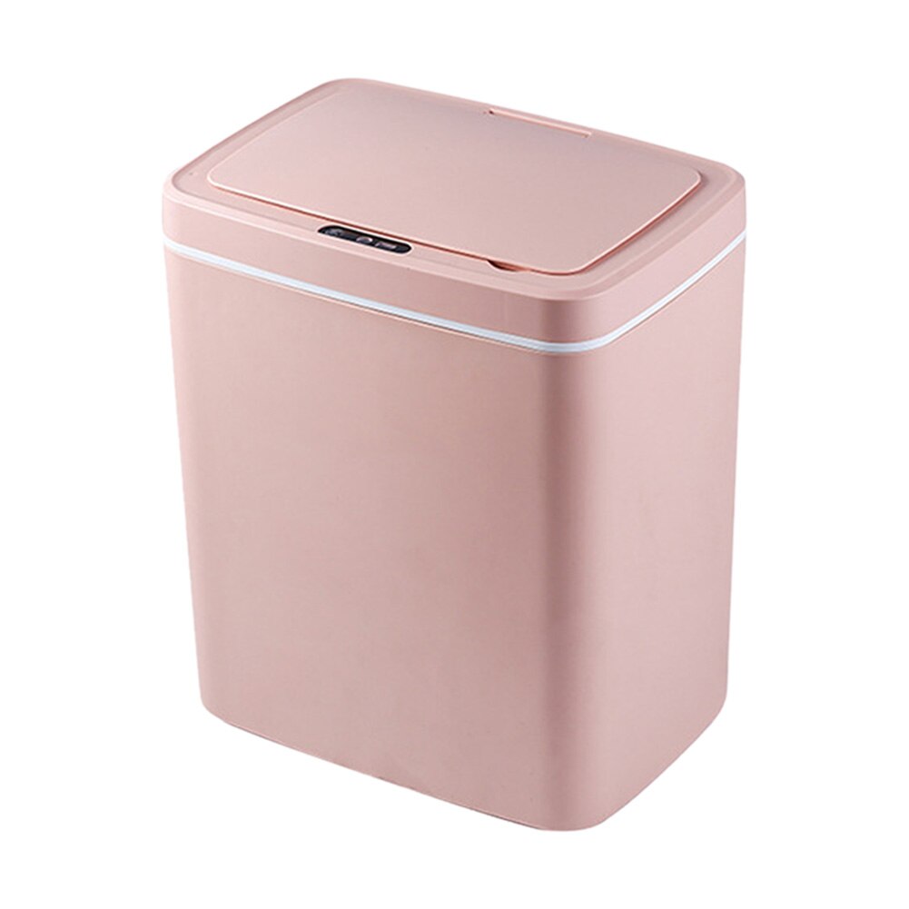 Smart Sensor Garbage Bin Kitchen Bathroom Toilet Trash Can Automatic Induction Dustbin USB Charging Rubbish Waste Basket Storage: Pink A 