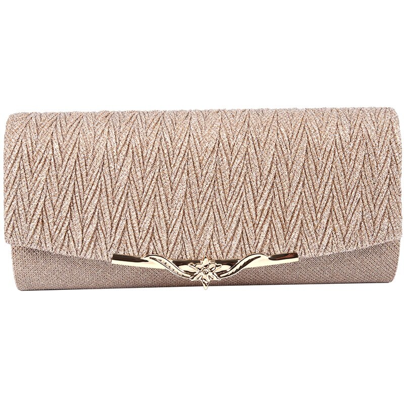 Kvinder aften taske fest banket glitter taske til kvinder piger bryllup koblinger håndtaske kæde skulder taske (champagne)