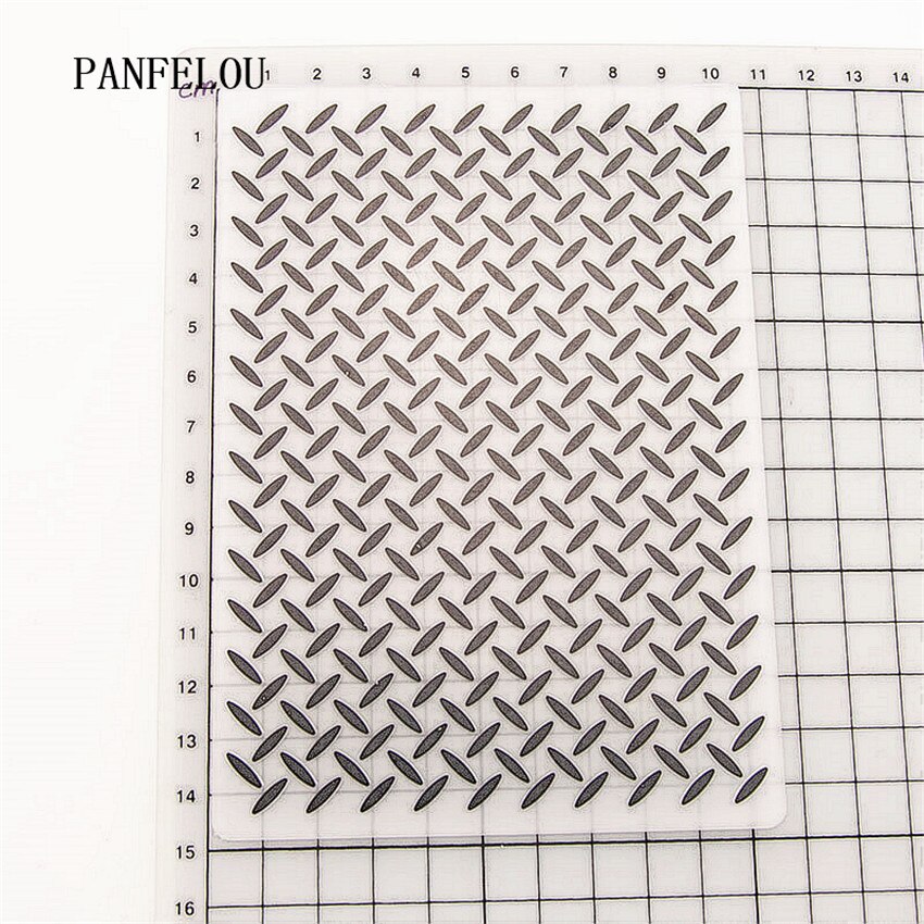 PANFELOU 10.5x14.8 Grass grid Embossing folders Plastic For Scrapbooking DIY Template Fondant Cake Photo Album Card Making