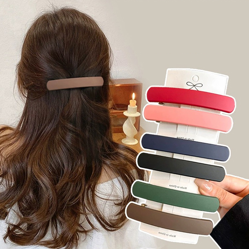 Pinza para el pelo con forma de barra sólida Simple para mujer, pasador acrílico de Color mate, pasador geométrico para el pelo, accesorios elegantes para el cabello
