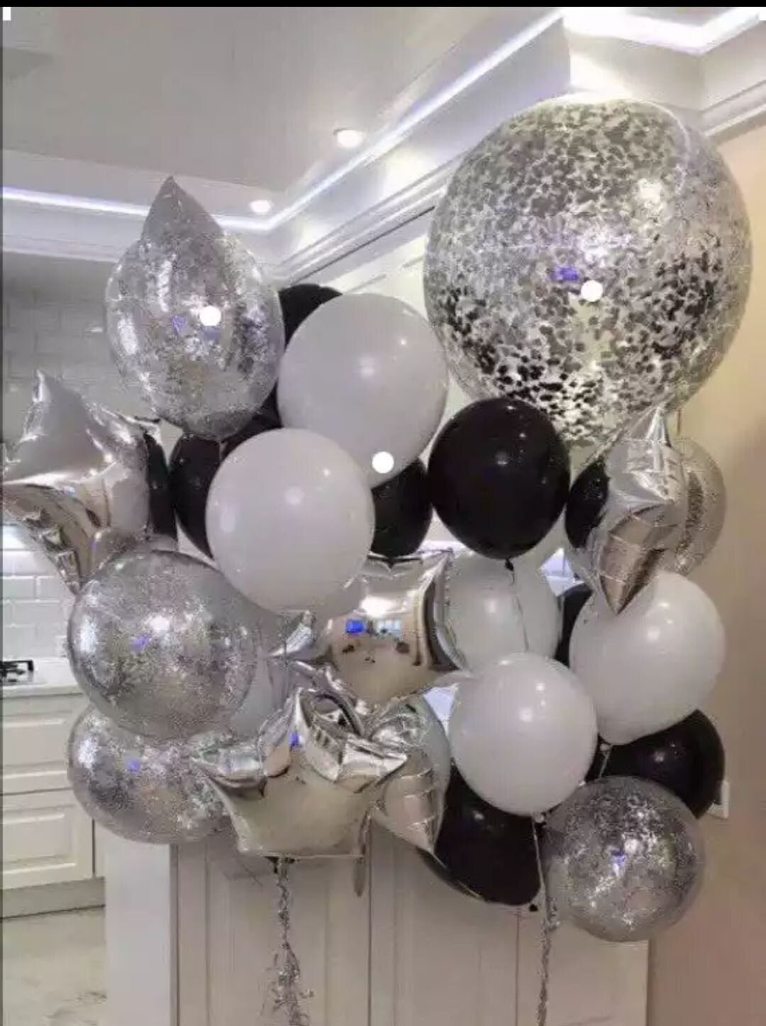 Multicolor Ballonnen Set Ster Hart Ballons Verjaardagsfeestje Decoraties Helium Ballonnen Verjaardag Huwelijksverjaardag Deco Bal: 18 Piece Silver Suit