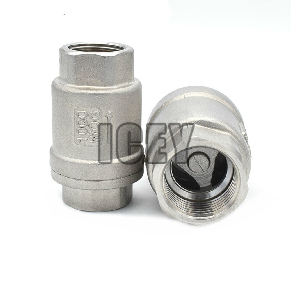 check valve non-return valve 304 stainless steel 1/8" 1/4" 3/8" 1/2" 3/4" 1" female thread wire mouth vertical check valve
