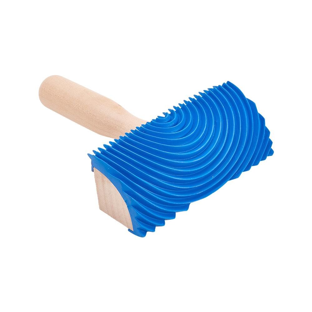 Blue Wood Grain Tool Wood/Plastic Handle Rubber Wood Grain Paint Roller DIY Pattern Stamp For Wall Painting Decoration 1pcs/2pcs